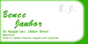 bence jambor business card